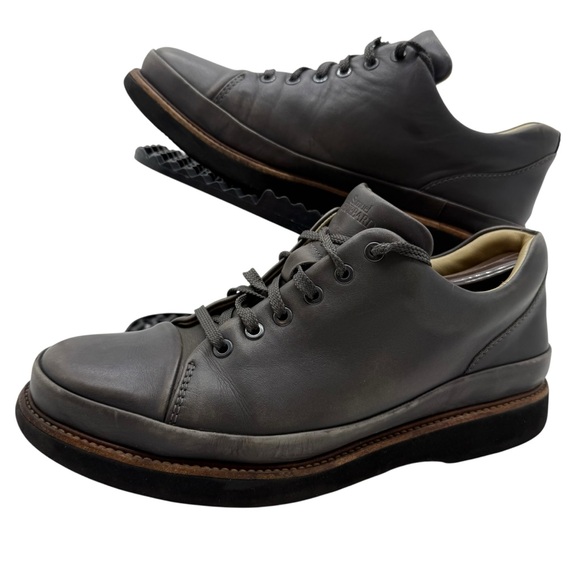 Samuel Hubbard Dress Fast Shoes Mens 10 Grey Leather Cap Casual Sneaker Walking - Picture 1 of 13